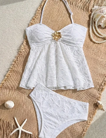 Costum de baie Shein Kids, alb