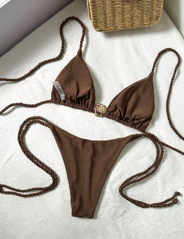 Costum de baie SHEIN, maro