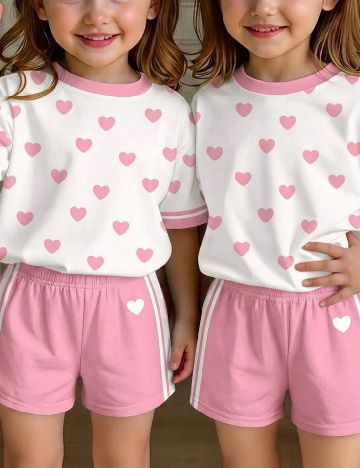 Compleu Shein Kids, alb/roz