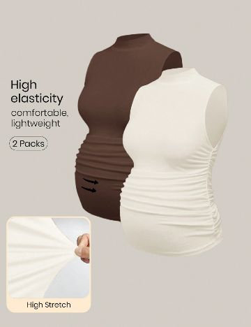 Set Maiouri 2 bucati SHEIN Maternity, maro/crem