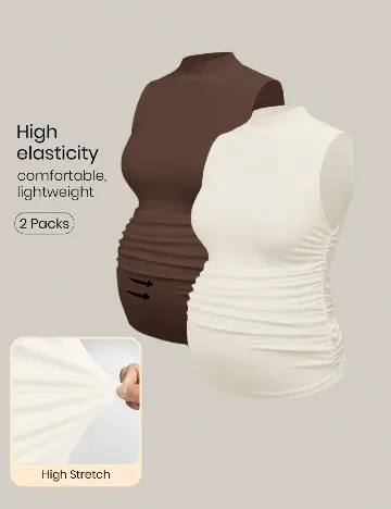 Set Maiouri 2 bucati SHEIN Maternity, maro/crem