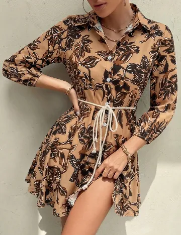 Rochie scurta Aveloria, maro