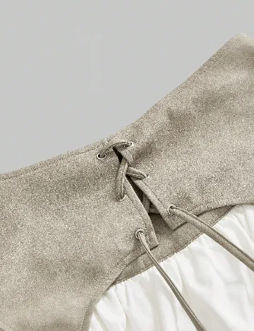 Fusta pantalon Romwe, alb/bej
