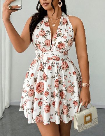 Rochie scurta SHEIN CURVE, floral print