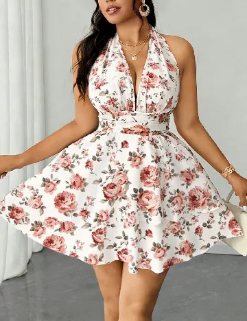 Rochie scurta SHEIN CURVE, floral print