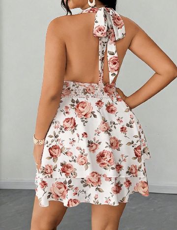 Rochie scurta SHEIN CURVE, floral print