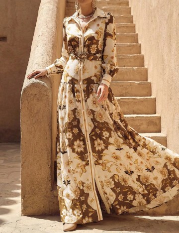 Rochie lunga Anewsta, mix culori