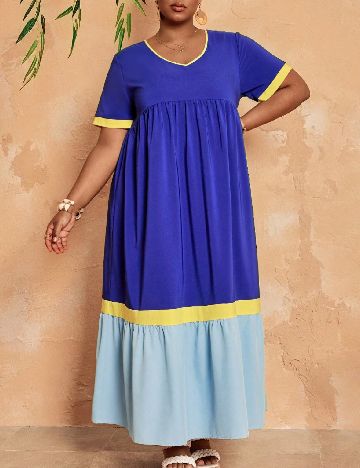 Rochie lunga Emery Rose Curve, albastru