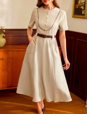 Rochie medie SHEIN, crem