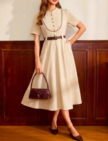 Rochie medie SHEIN, crem