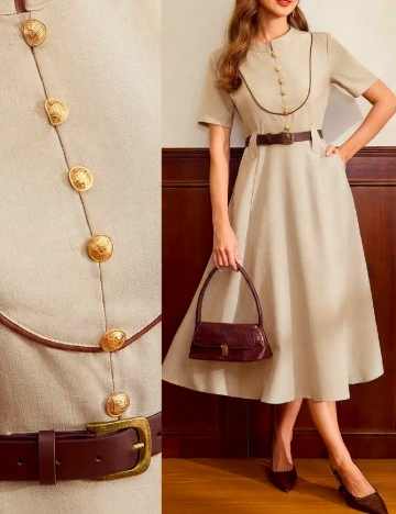 Rochie medie SHEIN, crem