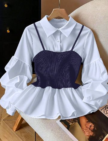 Bluza SHEIN CURVE, albastru