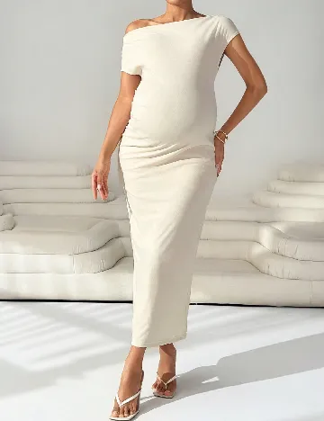 Rochie medie SHEIN Maternity, crem
