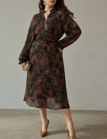 Rochie medie MOTF Plus Size, verde