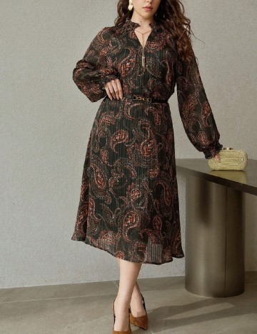 Rochie medie MOTF Plus Size, verde