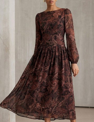 Rochie medie Aveloria, maro