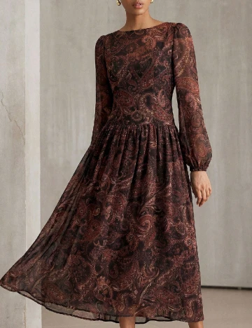 Rochie medie Aveloria, maro