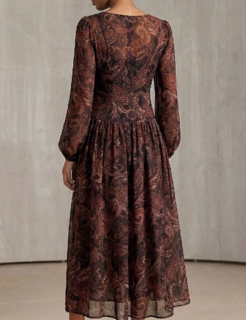 Rochie medie Aveloria, maro