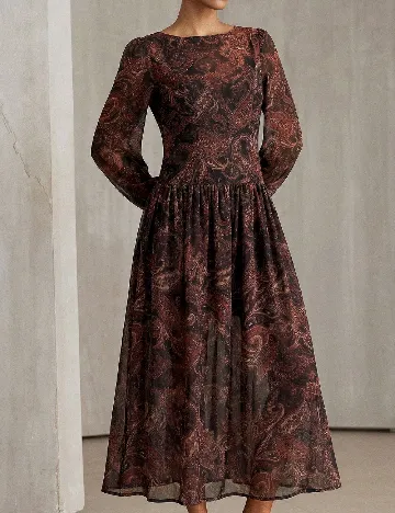 Rochie medie Aveloria, maro