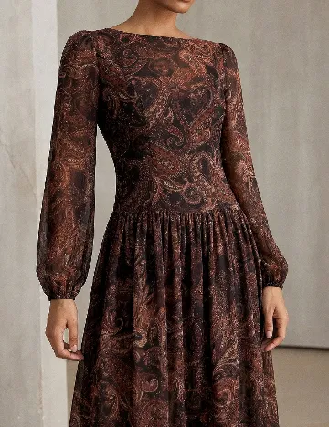 Rochie medie Aveloria, maro