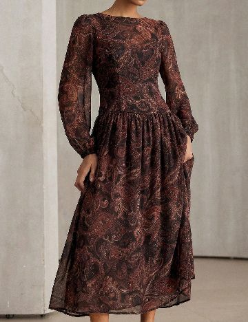 Rochie medie Aveloria, maro