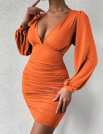 Rochie scurta SHEIN, portocaliu