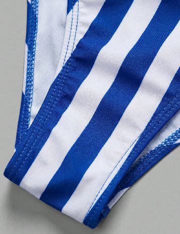 Costum de baie SHEIN, alb/albastru
