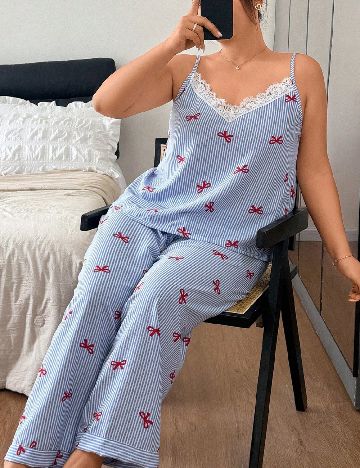 Pijama SHEIN CURVE, albastru