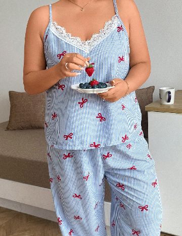 Pijama SHEIN CURVE, albastru