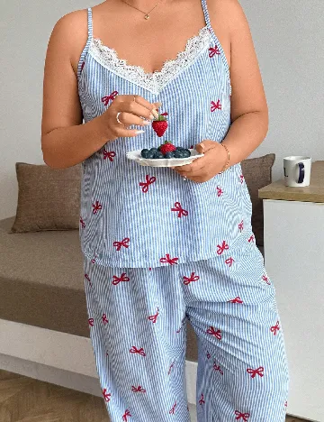 Pijama SHEIN CURVE, albastru