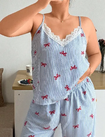 Pijama SHEIN CURVE, albastru