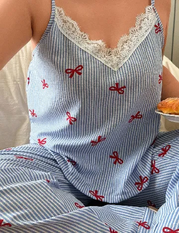 Pijama SHEIN CURVE, albastru