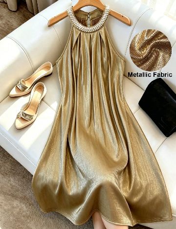 Rochie scurta SHEIN, auriu