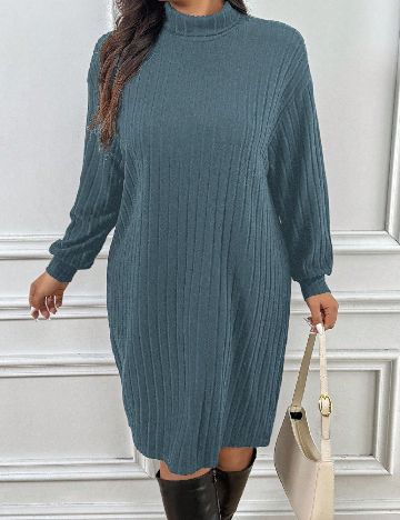 Rochie medie SHEIN CURVE, albastru
