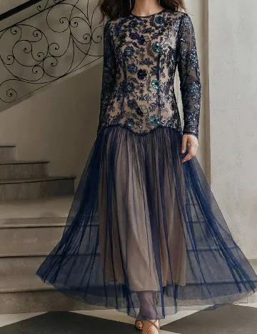 Rochie lunga Anewsta, bleumarin