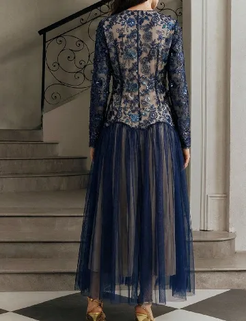 Rochie lunga Anewsta, bleumarin