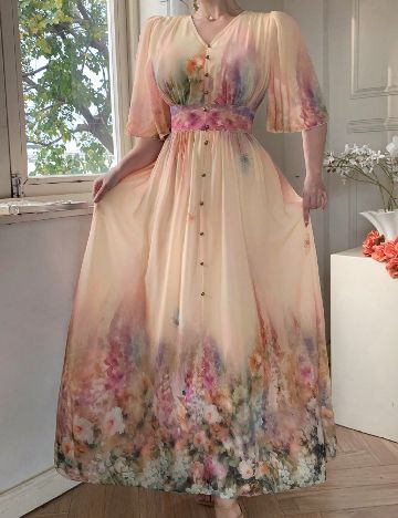 Rochie lunga Dazy, mix culori
