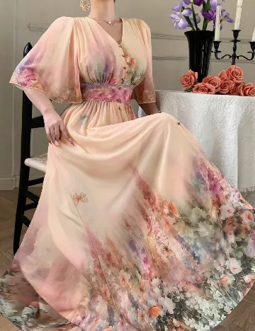 Rochie lunga Dazy, mix culori