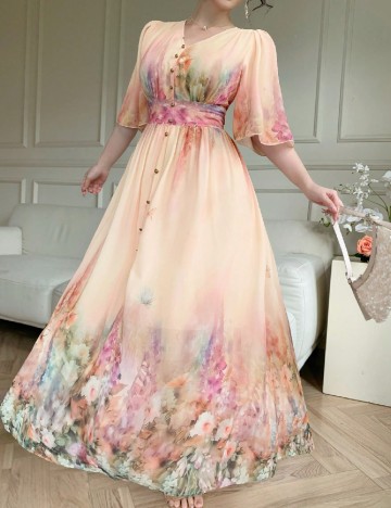Rochie lunga Dazy, mix culori