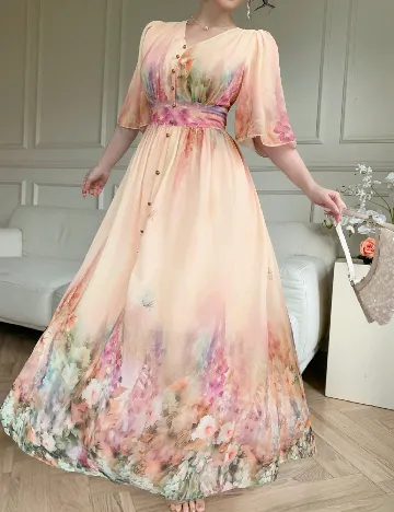 Rochie lunga Dazy, mix culori