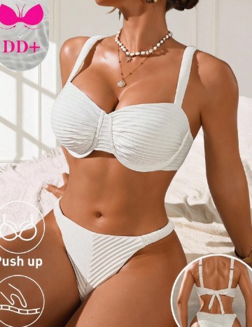 Costum de baie SHEIN, alb