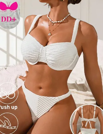 Costum de baie SHEIN, alb