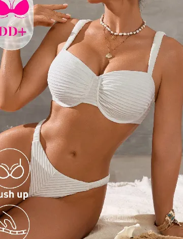 Costum de baie SHEIN, alb