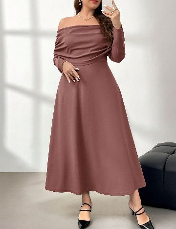 Rochie lunga SHEIN CURVE, roz pudra
