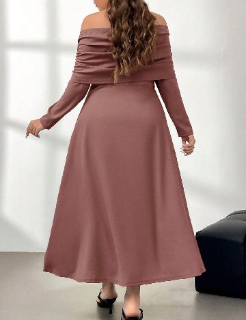 Rochie lunga SHEIN CURVE, roz pudra
