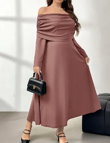 Rochie lunga SHEIN CURVE, roz pudra