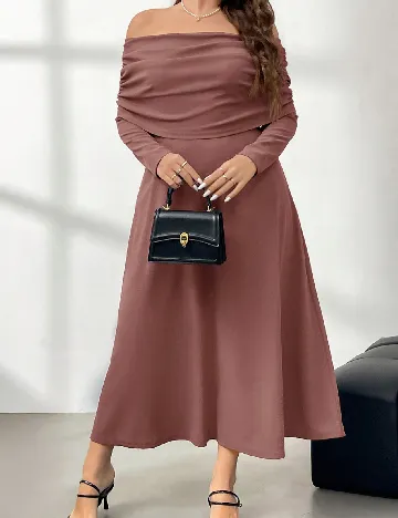 Rochie lunga SHEIN CURVE, roz pudra