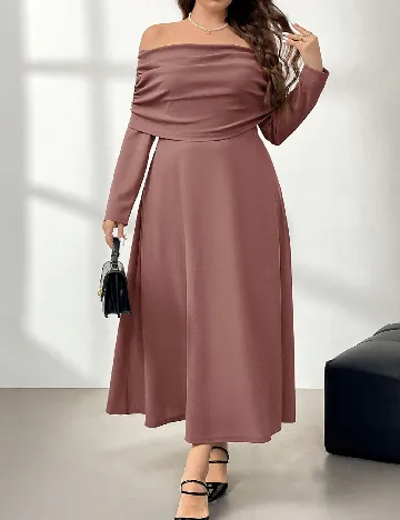 Rochie lunga SHEIN CURVE, roz pudra
