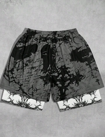 Pantaloni scurti Romwe, gri