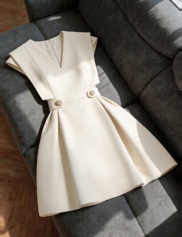 Rochie scurta SHEIN, crem